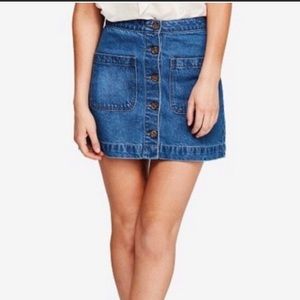 Free People, We The Free button denim country jean skirt